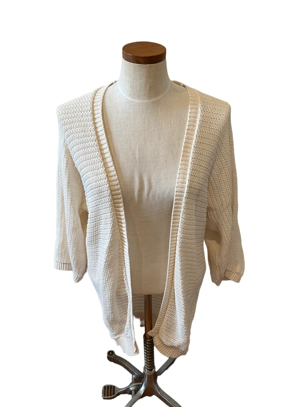 ModCloth Open Front Lightweight Cardigan Sweater Off White S M